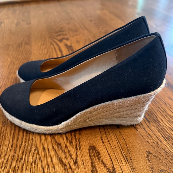 J. Crew Shoes - J. Crew black canvas Women's esparadrille wedge shoes size 8